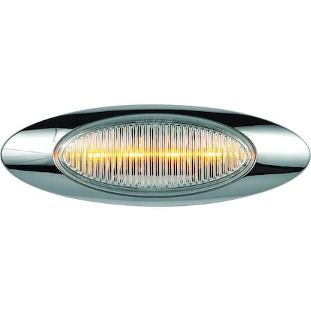 Optronics 4-Led 6.5in. Clear Lens Yellow Diodes Marker/Clearance Light With .180 Male Bullets And Bezel 00212336P